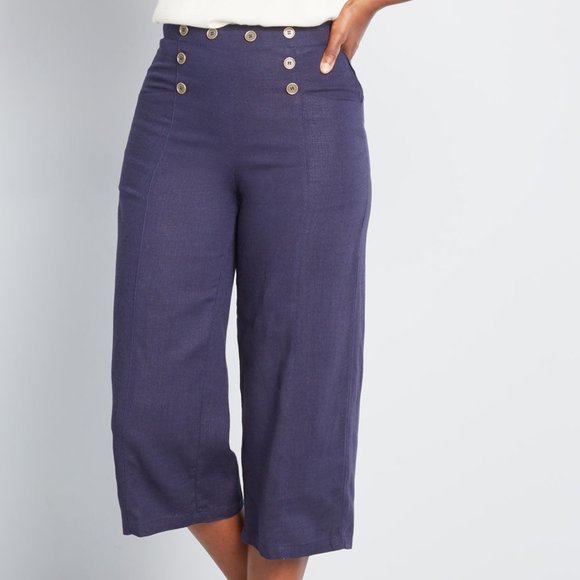 Modcloth Pants - Modcloth Cropped Wide-Leg Pants